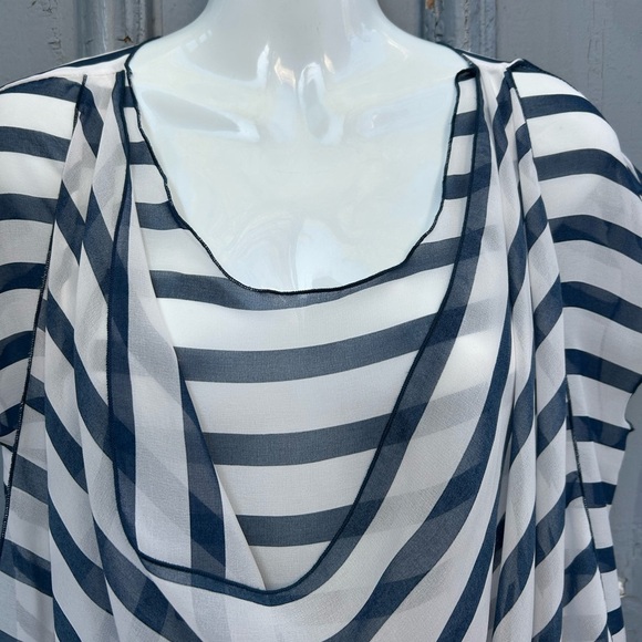 Willowmore striped sheer blouse, Approx M - Picture 4 of 8